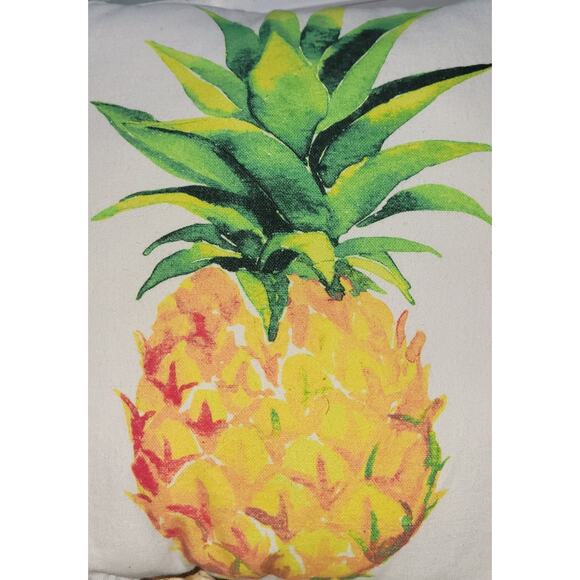 Throw Pillow Pineapple Off White Outside/Inside Decorative Approx 18x18" - Picture 6 of 8